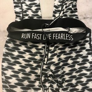 Nike Black and White Printed Running Tights